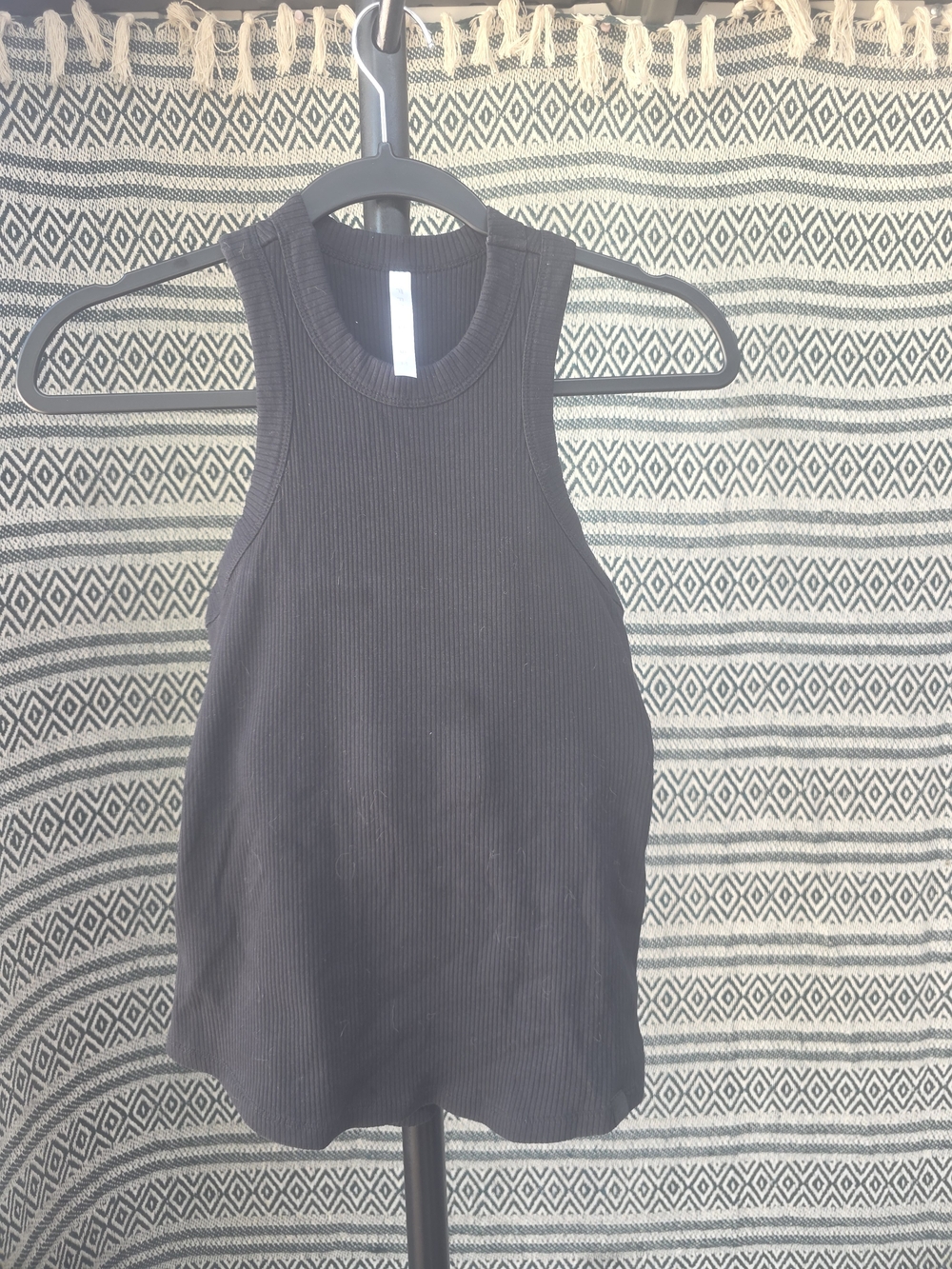 Fabletics High Neck Ribbed Tank Built-In Bra
